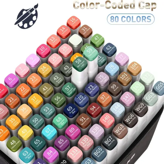 80 Colors Dual Tip Permanent Art Markers {2}
