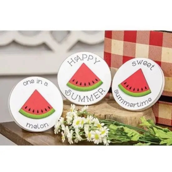 Wooden Mini Summer Easel Signs with Watermelon Cut-Out 3 Asstd. {1}