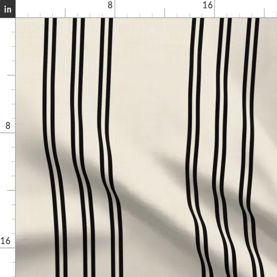 Various Fabrics by the Yard or Fat Quarter Simple Stripe Black Cream Tan Minimal Timeless Farmhouse Weathered Large Scale Custom Printed Fabric by Spoonflower {2}