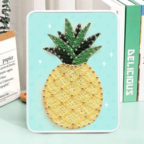 Pineapple String Art Kit with Stand. Simple Decorative DIY String Art Craft Kit M1-2 DHBC28013 {1}