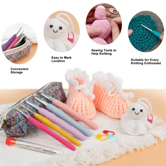 OWill 14 Piece Crochet Hooks Set, Crochet Hooks for Beginners Adults, Soft Grip Crochet Needles Tools with Storage Case,Ergonomic Crochet Hooks for Arthritic Hands {3}