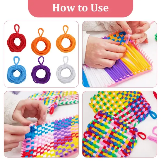 336 Pieces Loom Potholder Loops, 14 Colors Weaving Loom Kit for Potholders Weaving Loom Loops Weaving Craft Loops with 3 Pcs Crochet Hooks Compatible with 7 Inch Weaving Loom {2}
