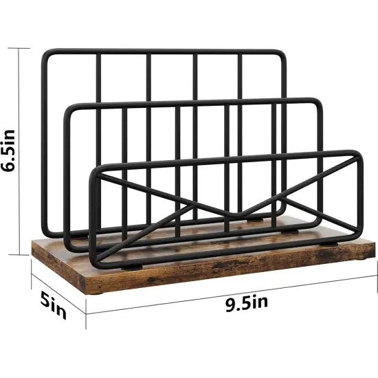 Desktop Mail Sorters Mail Organizer-with 2 Slot Matte Black Metal Desktop Mail Sorter Metal Storage File Holder Letter Sorter Organizer for Home or Office Desktop {1}