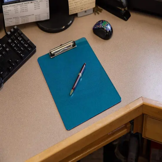 Plastic Clipboards with Low Profile Clip Set of 6-12.5 x 9 Inch Multi Color Plastic Clipboards Bulk - Clear Clipboards Bulk Classroom Holds 100 Sheets, Acrylic Clipboard Clear 6 Pack {2}