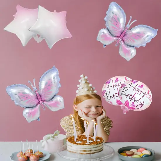 Butterfly Birthday Party Decorations Butterfly Foil Balloons for Kids Birthday Party Decoration Supplies {4}