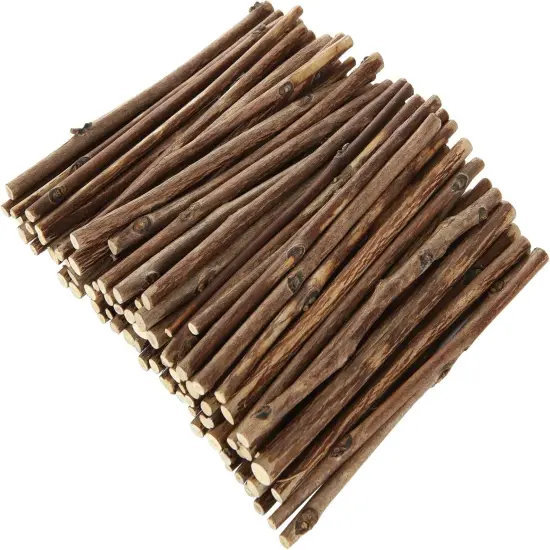 300PCS 4 inch Wood Log Sticks for Crafts - Natural Twigs Sticks- Birch Wood Craft Sticks for DIY Rustic Home Decor School Projects Crafting Filler, 0.08-0.15 Inch in Diameter {1}