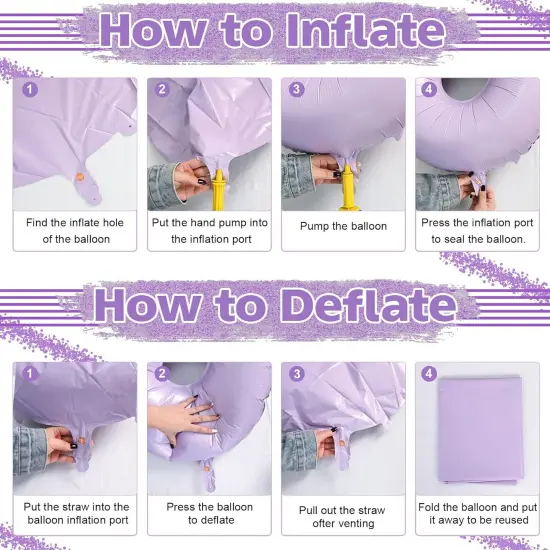 Large Dusty Pastel Purple 3 Balloons, 40 Inch Giant Light Purple Helium Mylar Foil Globos Numero for Girls, Self Inflating 3rd Birthday Balloon for Women Three Anniversary Party Decorations Supplies {4}