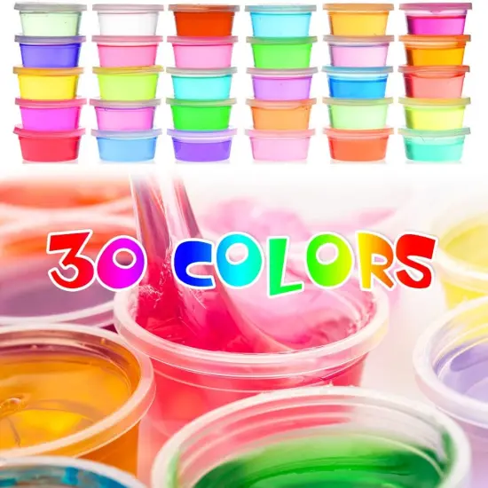 Slime Supplies Kit, 135 Pack Slime Making Kit 30 Crystal Slime, Glitter Jars, Charms, Sugar Paper, Foam Beads, Fishbowl Beads, Toy Cups, Slices, Air Dry Clay and Tools for Kids Girls {3}