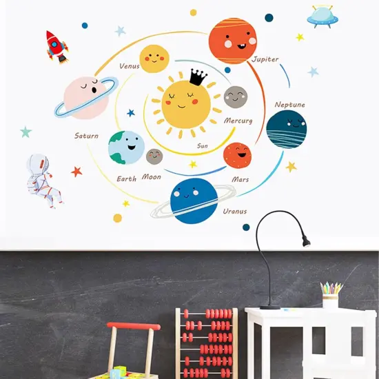 Solar System Wall Stickers for Kids, Universe Space Wall Sticker, Planet Wall Decal, Space Wall Decor for Bedroom Classroom Playroom Nursery Birthday Gift Idea {2}