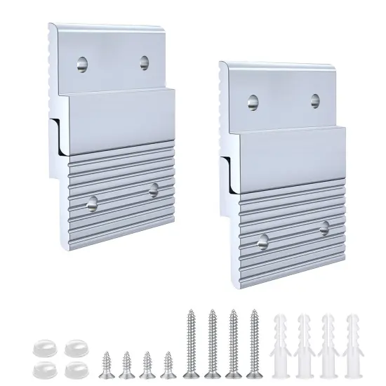 2 inch French Cleat Picture Hanger, Aluminum Mirror Hanging Kit with Hardware, Ideal for Artwork, Whiteboard, Cabinet, Holds 30 lbs. per Pair, 2 Pairs {1}