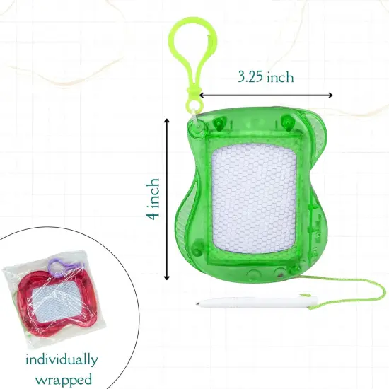 4E&rsquo;s Novelty 12 Pack Mini Magnetic Drawing Board for Kids - Erasable Magnetic Doodle Board Keychain Party Favors {4}