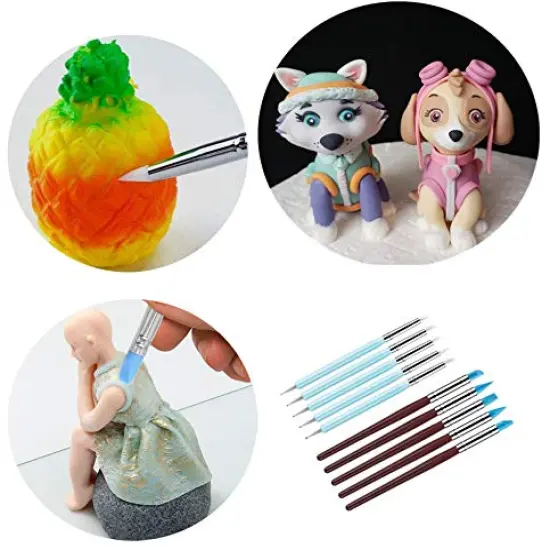 Yagugu Silicone Clay Sculpting Tool - 10Pcs Modeling Dotting Tool for Pottery Craft, Rock, Nail, Blending, Drawing {5}