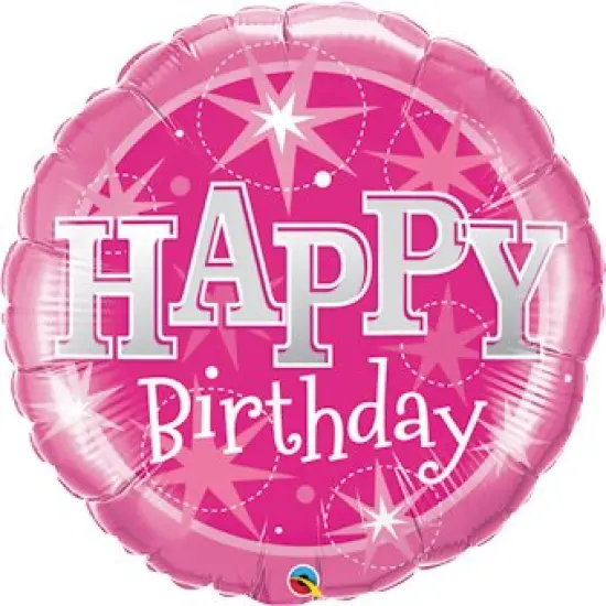Microfoil Giant 36" Happy Birthday Pink Sparkle Foil Balloon {1}