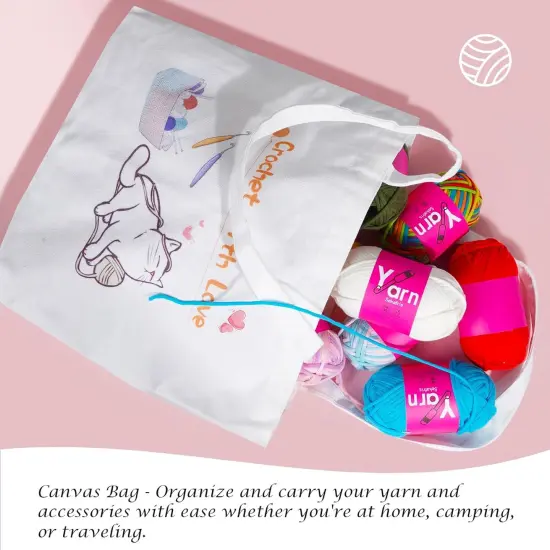 12-Pack Beginner Crochet Yarn Kit &ndash; Chunky Cotton & Accessories {3}