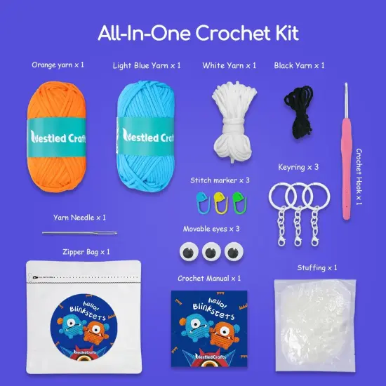 Amigurumi Crochet Animal Kit with Extra Yarn - Blinksters {5}