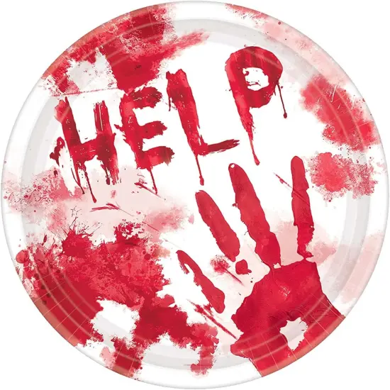 Bloody Good Time 7" Round Paper Plates - 18ct {1}
