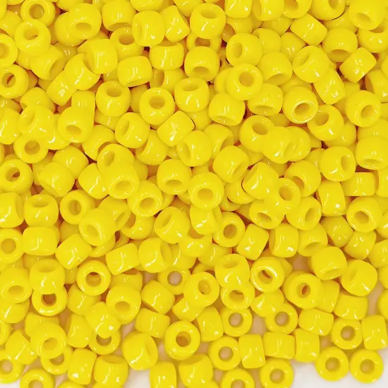 MIIIM 1200PCS 6x9mm Yellow Pony Beads Bulk, Kandi Beads for Bracelets Making Kit, Hair Braids Crafts for Jewelry Making (Bright Yellow) {1}