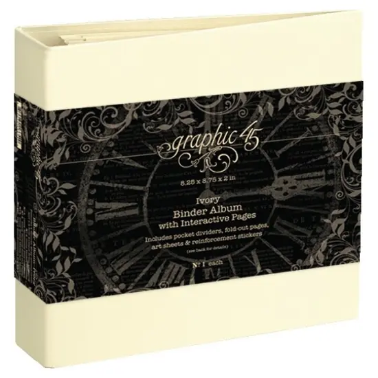 Graphic 45 Staples Binder Album With Interactive Pages-Ivory {1}
