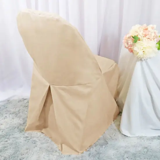 1 Piece Champagne Polyester Chair Cover for Elegant Folding Seating {2}