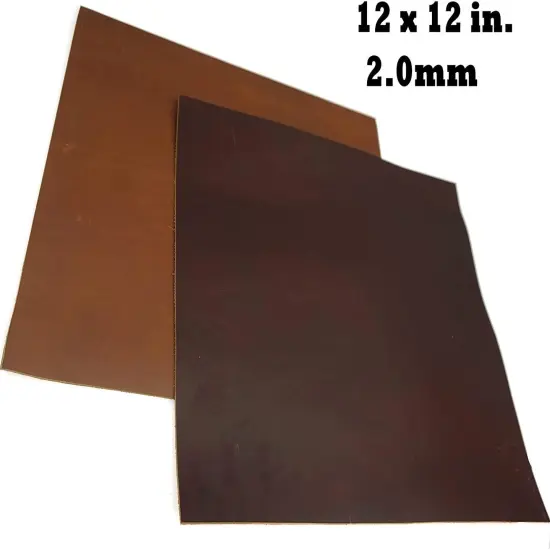 Brown Tooling Leather Square 5-6 oz. (2.0-2.4mm) Thickness Size 12"x48" Cowhide Leather for Crafts Tooling Sewing Hobby Workshop Crafting {4}