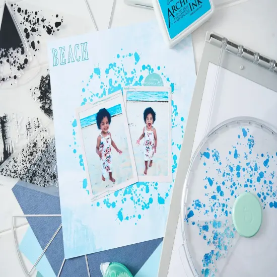 Sizzix A5 Clear Stamps W/Framelits Dies By 49 And Market-Build-A-Burst Painterly {7}