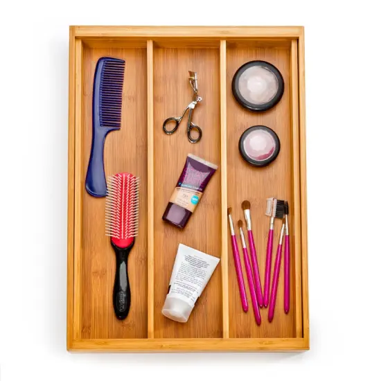 Seville Classics 5-Compartment Expandable Bamboo Utensil Organizer {3}