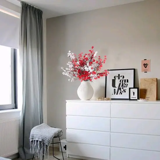 Babys Breath Artificial Flowers 6 Bundles White Fake Silk Flowers Faux Gypsophila Bouquets Real Touch Fake Flowers Bulk for Home Decor DIY Wedding Party Table Centerpieces Decor {4}