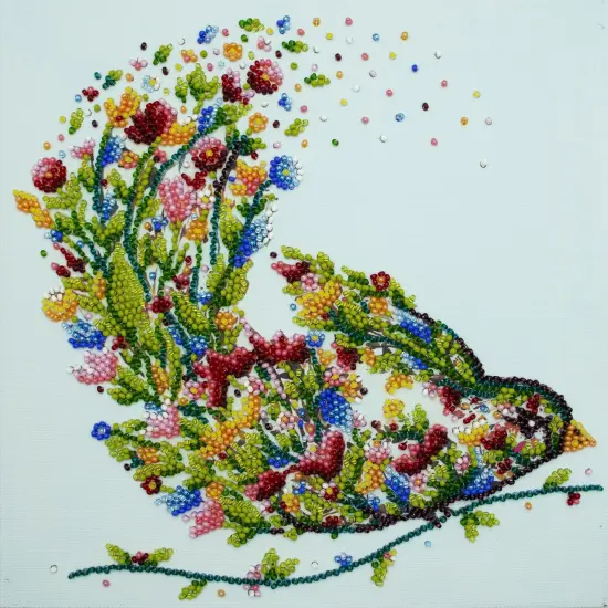 Bead embroidery kit - A singing bird {1}