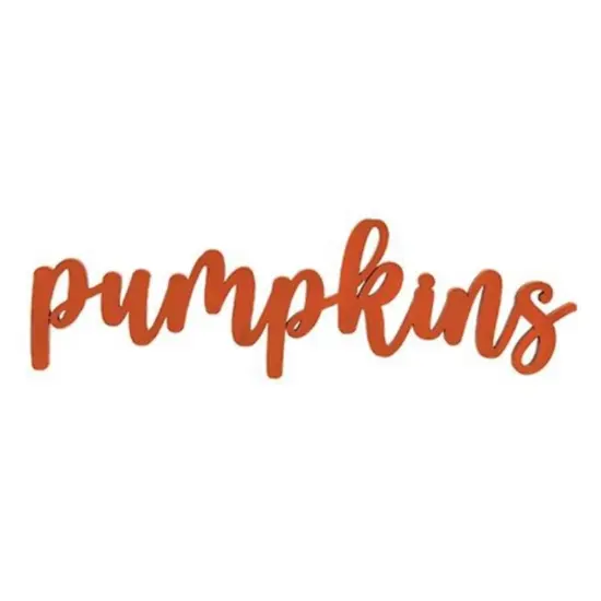 7" x 20" Wooden Pumpkins Hanging Script Sign Orange Painted Fall Autumn Home Decoration {1}