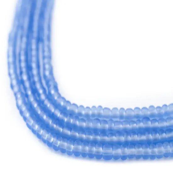 The Bead Chest Sky Blue Matte Glass Seed Beads (3mm) - 24 inch Strand of Quality Glass Beads {1}