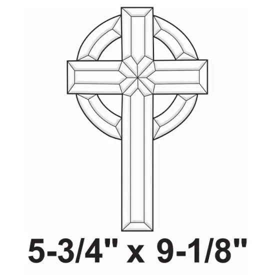 5-3/4" x 9-1/8" Exquisite Clear Glass Celtic Cross Bevel Cluster EC152 {2}