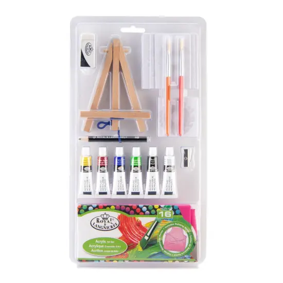RSET-MS110 | Mini Acrylic Painting 16pc Easel Art Set {1}