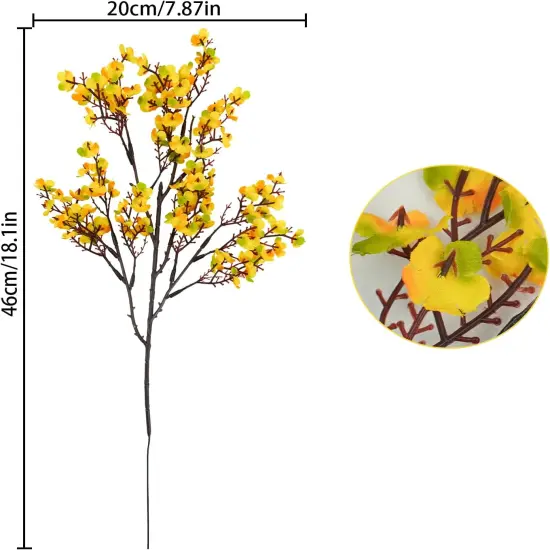 6Pcs Artificial Fall Flowers Babys Breath Flower Bulk Fake Silk Flowers Artificial Gypsophila Bouquet Floral for Home Festival Wedding Party Kitchen Bedroom Xmas D&eacute;cor (Orange) {3}