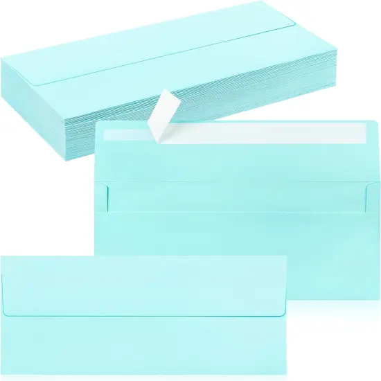 50 Pack #10 Business Envelopes, Self Seal Standard Light Blue Envelopes for Secure Business & Legal Mailing, Office, Checks, Letter, Invoices, 4 1/8 x 9 1/2 Inches {1}