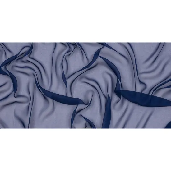 1 Yard Estate Blue Silk Chiffon Premium Solid Lightweight 44 Inch Width {3}