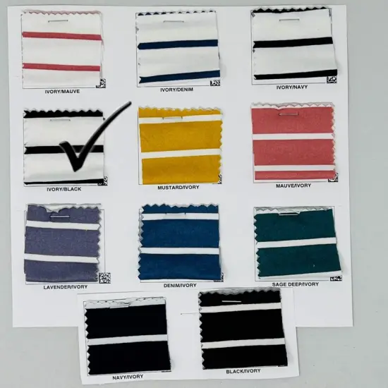 1 Yard DTY Double Brushed Knit Stripe Fabric Lightweight Stretch Fabric for Summer Clothing 58"60" Ivory/Mauve {5}