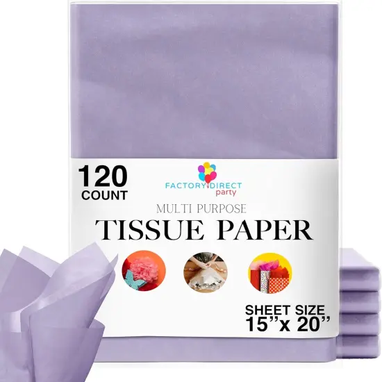 120 Sheets of Tissue Paper - 15" x 20" Packing Paper Sheets for Moving - 10lb Wrapping Paper - Newsprint Paper for Packing, Gift Wrapping, Moving Supplies & Protecting Items Lavender {1}