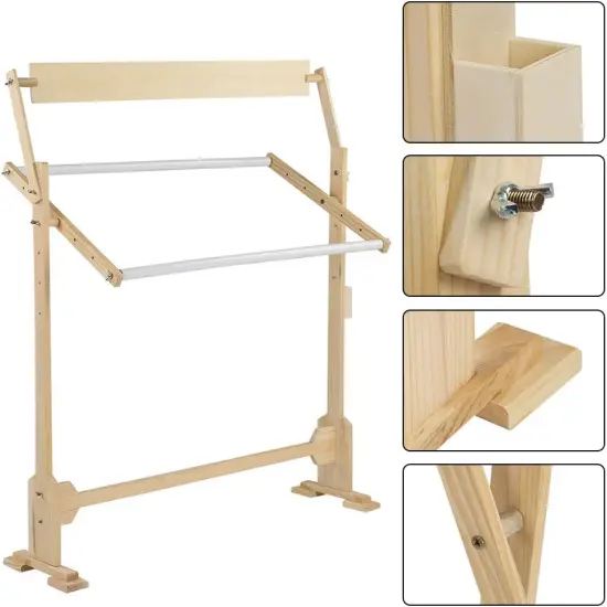 Wood Embroidery Frame Stand Cross Stitch Stand Embroidery Stand Rack Adjustable Height Cross Stitch Frame Sewing Craft Accessory {2}