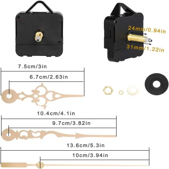 Quartz High Torque Clock Mechanism &ndash; 8 PCS DIY Wall Clock Repair Kit {3}