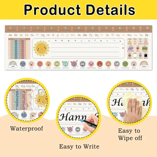 36PCS Boho Name Tags for Classroom Traditional Manuscript {3}