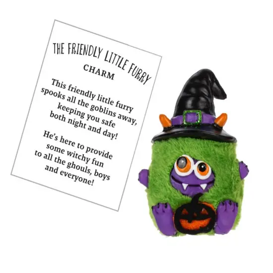 Friendly Furry Ghoul Pocket Charm - Green {1}