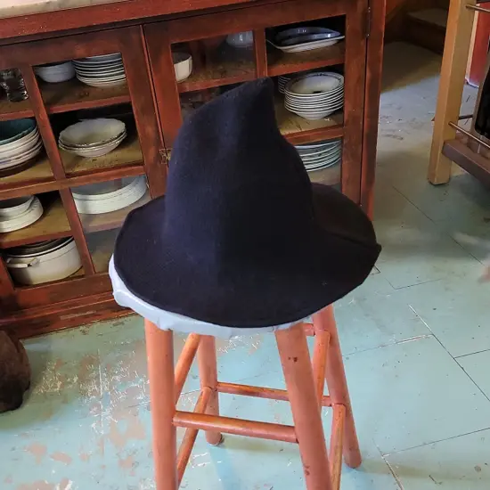 Black Pointed Witch Hat Halloween Party Accessories Wizzard Wool Knitted Blank Hat {2}