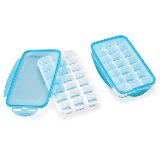 Collections Etc Easy Release Ice Cube Trays with Snap Close Lids - Set of 2 {2}