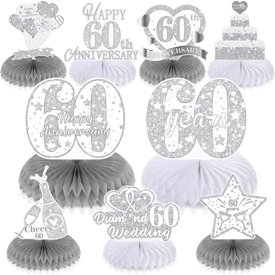 9Pcs 60th Wedding Anniversary Decorations {1}