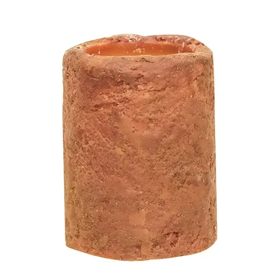 Burnt Orange Wax Battery Pillar Candle with Timer, Realistic Flickering Light {1}