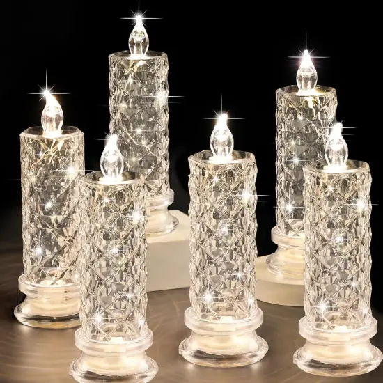 6PCS- 6PCS Romantic Battery Operated Candles Led Pillar {1}