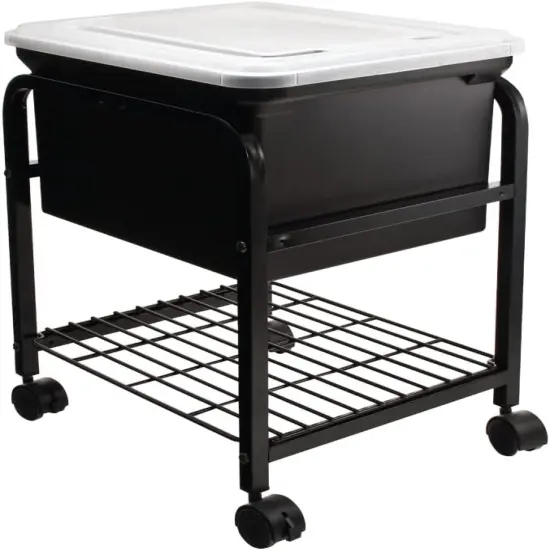 Hanging Rolling File Cart with Clear Lid {1}