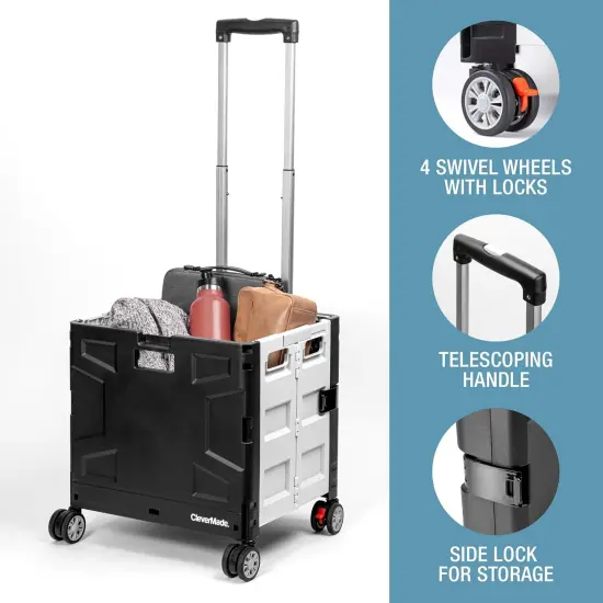 Collapsible Wheeled Crate with Lid, 4-Wheels {2}