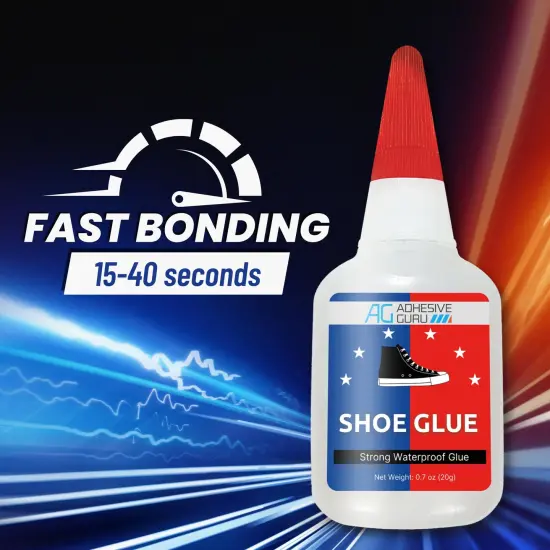 ADHESIVE GURU Shoe Glue 0.7 oz &ndash; Fast-Drying Strong CA Adhesive for Leather, Rubber, Shoe Repairs, Clear Finish, Water-resistant {7}