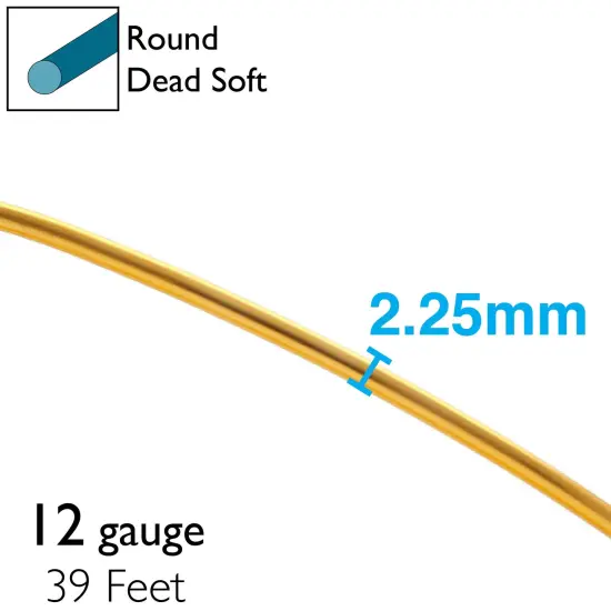 The Beadsmith 12-Gauge Anodized Aluminum Wire for Jewelry Making, Metal Wire for Wrapping Gold {4}